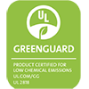 Greenguard logo – Product certified for low chemical emmissions